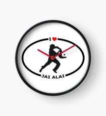 I Love Jai Alai with Heart Clock