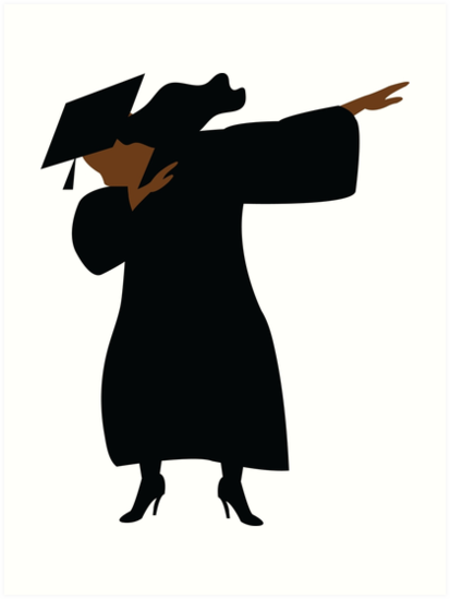 Download "HBCU Black Woman Dabbing Graduation Cap and Gown" Art ...