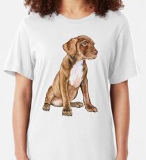 PITBULL PUPPY BROWN Slim Fit T-Shirt