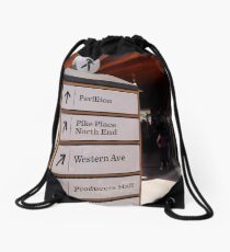 through the market Drawstring Bag