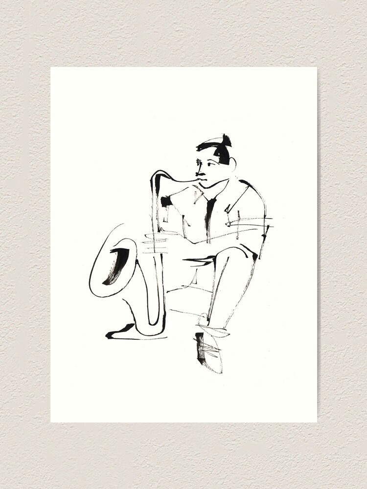 Alternate view of Saxophone Player Musician Art Print