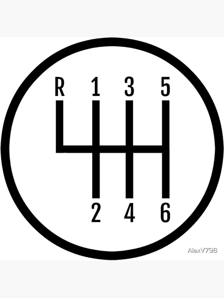 "Manual Transmission stick shift pattern" Sticker by AlexV798 Redbubble
