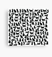 12 Black Cats Canvas Print