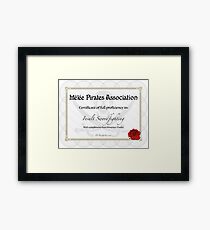 Pirates' Insult Swordfighting Diploma (Monkey Island) Framed Print