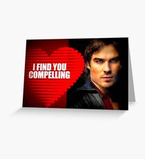 The Vampire Diaries - Damon Salvatore - Ian Somerhalder Greeting Card