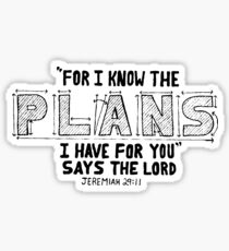 Hand Written Typography of Jeremiah 29:11 Sticker