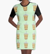 Boba Tea Graphic T-Shirt Dress
