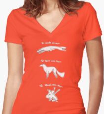 Three Flavors of Noodle Dragon Women's Fitted V-Neck T-Shirt