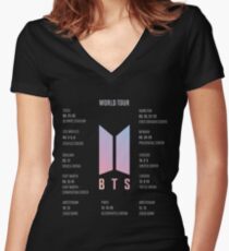 BTS Love Yourself Weltreise Merch Tailliertes T-Shirt mit V-Ausschnitt