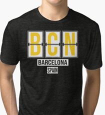 BCN - Barcelona Airport Code Souvenir or Gift Shirt Tri-blend T-Shirt