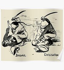 Barbarity vs Civilisation, by René Georges Hermann-Paul, 1899 Poster