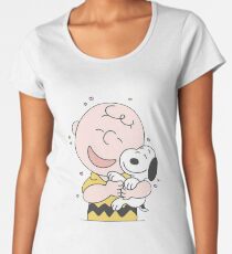 charlie brown and snoopy a hug Women's Premium T-Shirt