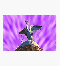 Liver Bird Purple Sky Photographic Print