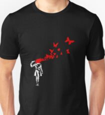 Banksy - Girl Butterfly Slim Fit T-Shirt