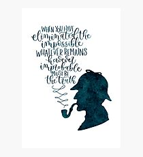 Sherlock Holmes Quote Photographic Print