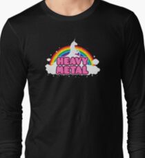 HEAVY METAL! (Funny Unicorn / Rainbow Mosh Parody Design) Long Sleeve T-Shirt