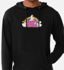 HEAVY METAL! (Funny Unicorn / Rainbow Mosh Parody Design) Leichter Hoodie