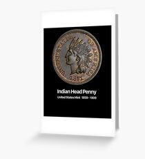 Indian Head Penny - Coin Collector Collecting Greeting Card