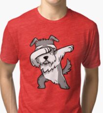 Dabbing Schnauzer Tri-blend T-Shirt