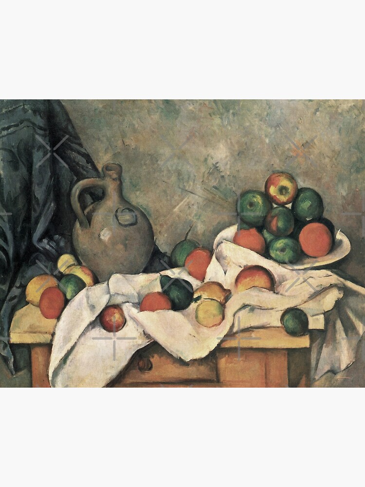 Hd Still Life Drapery Pitcher And Fruit Bowl By Paul Cezanne