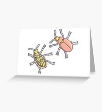 Beetle Morphology Illustration - Entomology, Coleoptera Diagram Greeting Card
