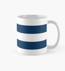 Blue, Navy: Stripes Pattern (Horizontal) Classic Mug