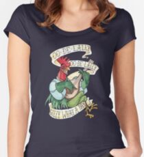 Camiseta entallada de cuello ancho Alan-A-Dale Gallo: OO-De-Lally Golly Qué día tatuaje Acuarela Robin Hood
