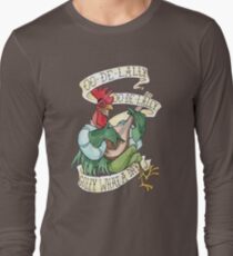 Alan-A-Dale Rooster : OO-De-Lally Golly What A Day Tattoo Watercolor Painting Robin Hood Long Sleeve T-Shirt