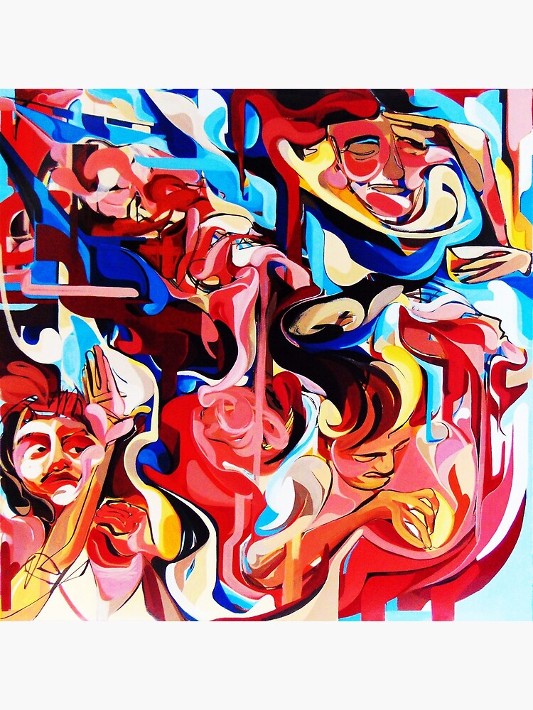 Expressive Abstract People Composition painting by CatarinaGarcia