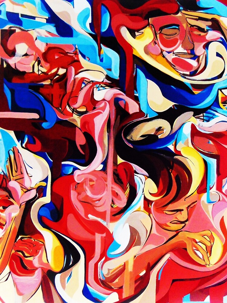 Expressive Abstract People Composition painting by CatarinaGarcia