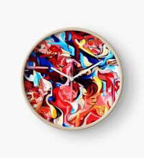 Expressive Abstract People Composition painting Clock