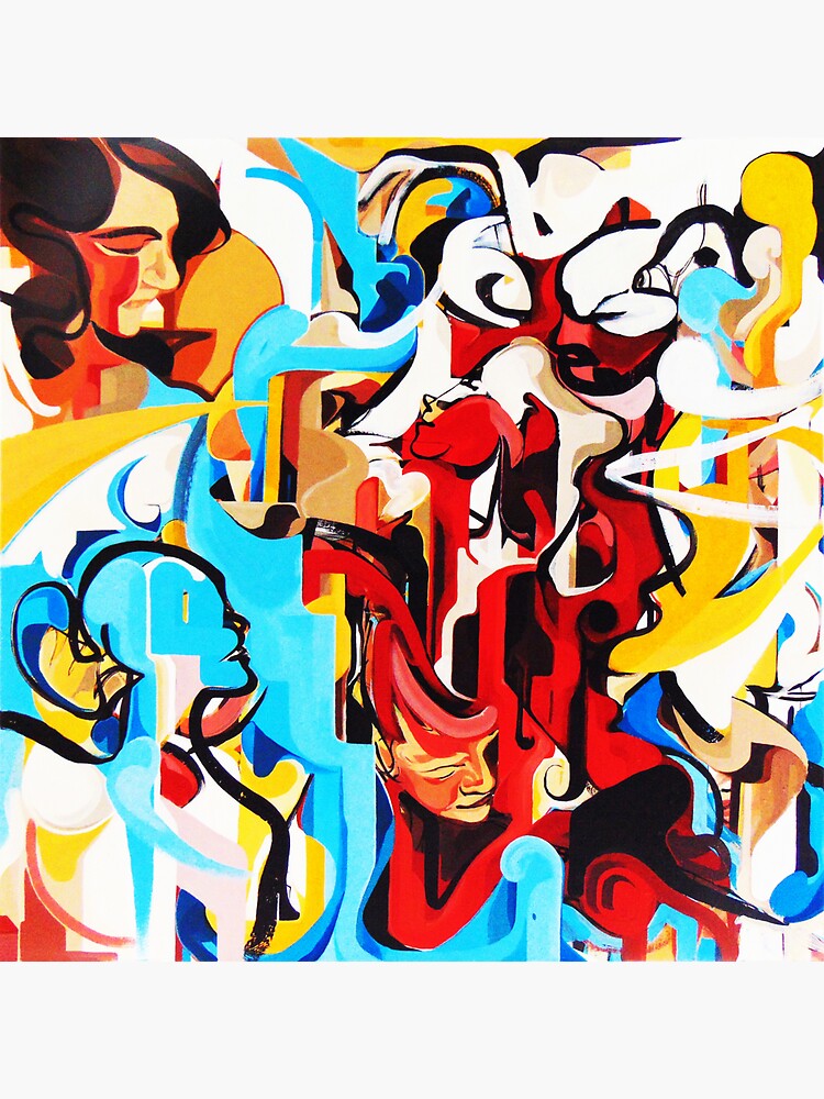 Expressive Abstract People Music Composition painting by CatarinaGarcia