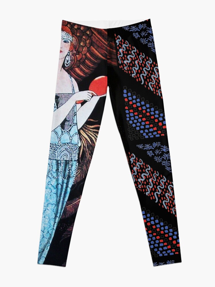 Woman Beauty And Phoenix Art Deco Fashion Make Up Artist Leggings