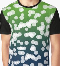 Blurry Lights: Dark Blue & Green Graphic T-Shirt
