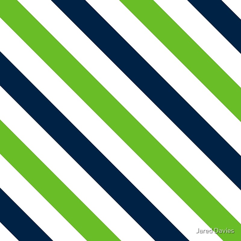 "Blue & Green Stripes Pattern (Diagonal)" by Jared Davies Redbubble