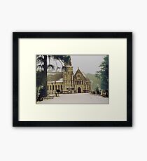 Snowy church Framed Print