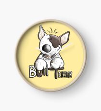 Funny Bull Terrier Comic - Dog - Dogs - Cartoon - Funny - Gift Clock