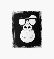 Hipster Monkey with Glasses Black and White Art Board