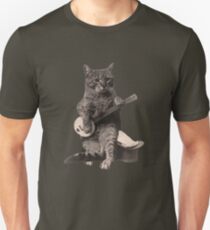 Cat Playing Banjo Guitar Unisex T-Shirt