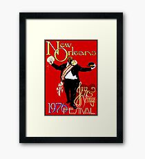 NEW ORLEANS : Vintage 1976 Jazz and Heritage Festival Print Framed Print