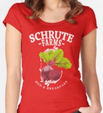 Schrute Farms Bed & Breakfast The Office Beets Women's Fitted Scoop T-Shirt