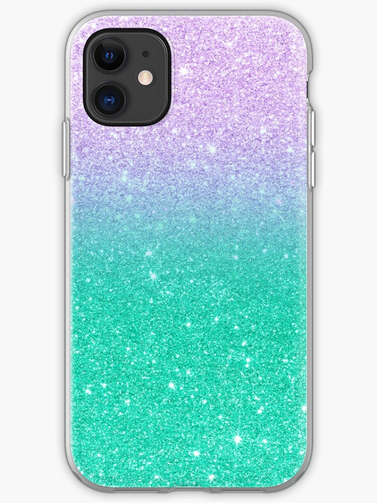 Funda y vinilo para iPhone «Sirena púrpura verde azulado brillo aqua