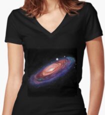 Galaxy Women's Fitted V-Neck T-Shirt
