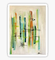 Blue Hawai - mid-century modern abstract art tiki retro Sticker