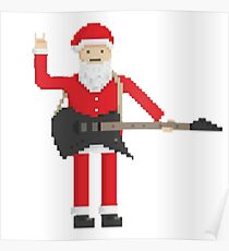 pixel Santa Claus Poster