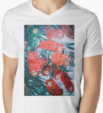 BOTTLE BRUSH FLOWER Men's V-Neck T-Shirt