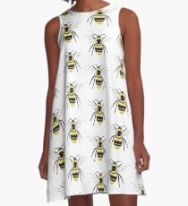 Bumble Bee on Transparent Background A-Line Dress