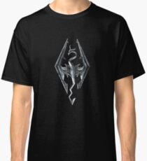 Skyrim Logo - Iron Embossed in Granite Classic T-Shirt