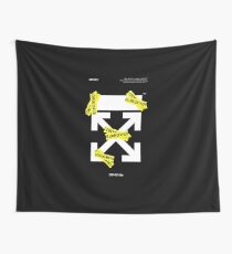 Off White Line Cross Wall Tapestry