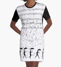 Singing in the Raaaain Graphic T-Shirt Dress